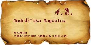 Andráska Magdolna névjegykártya