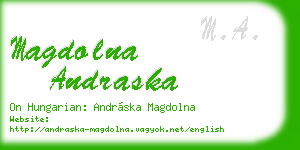 magdolna andraska business card